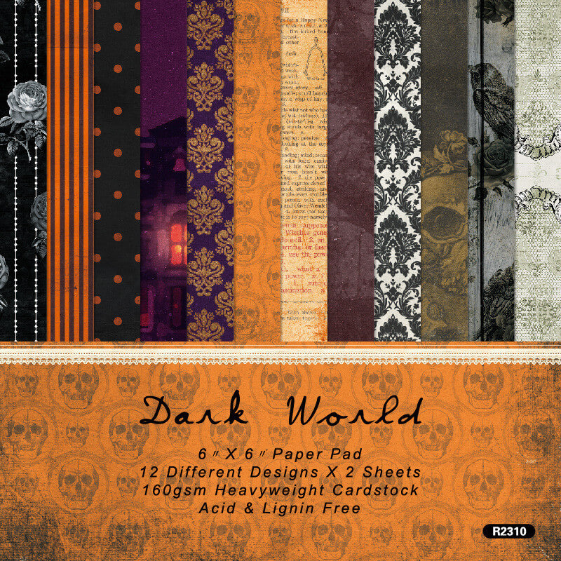 Kokorosa Dark World Scrapbook & Cardstock Paper
