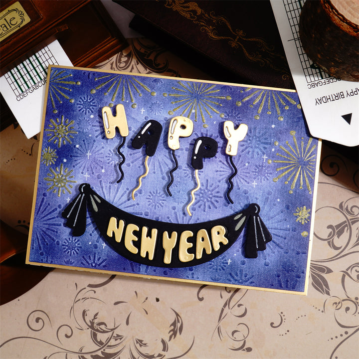 Kokorosa Metal Cutting Dies with Happy New Year Balloons