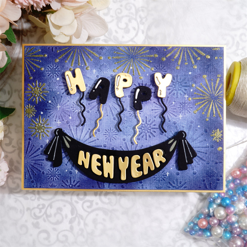 Kokorosa Metal Cutting Dies with Happy New Year Balloons