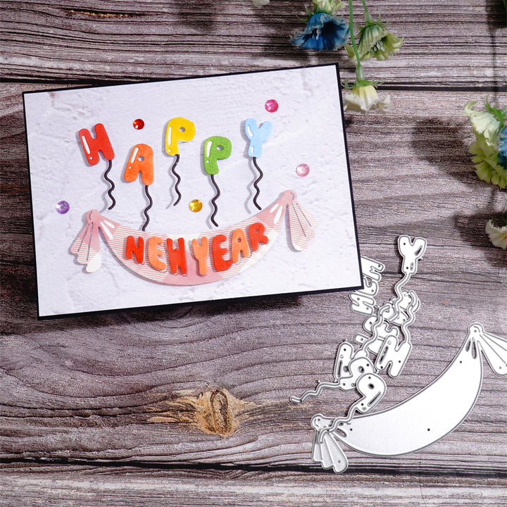 Kokorosa Metal Cutting Dies with Happy New Year Balloons