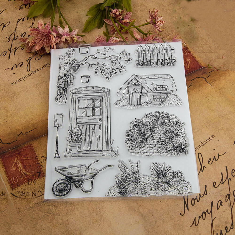 Kokorosa Garden With Flower Clear Stamps