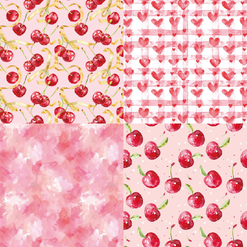 Kokorosa 24PCS 6" Cherry Scrapbook & Cardstock Paper