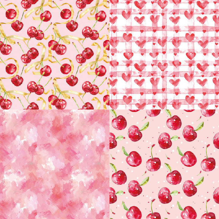 Kokorosa 24PCS 6" Cherry Scrapbook & Cardstock Paper