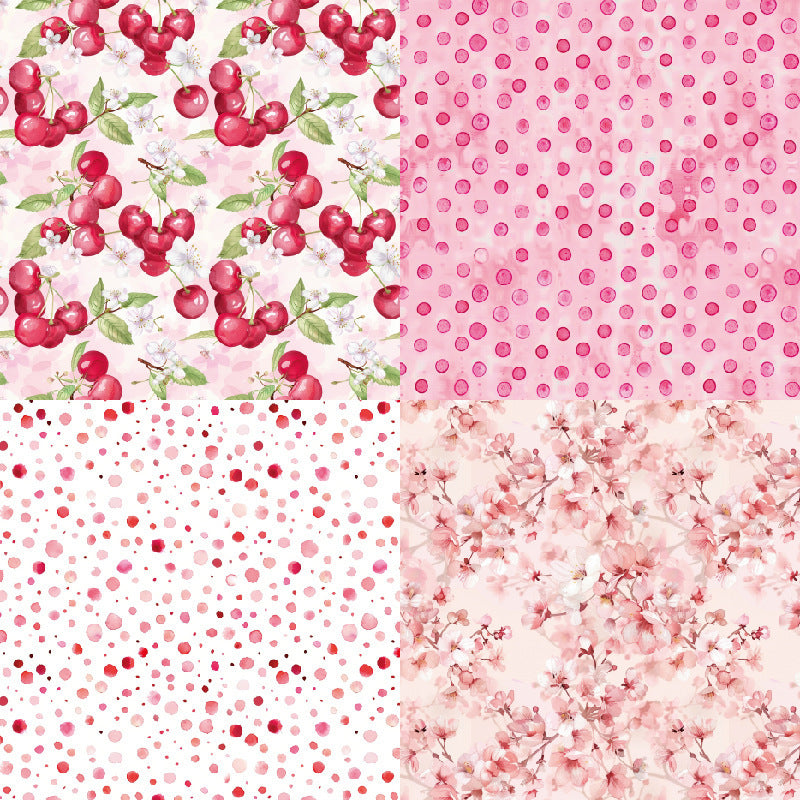 Kokorosa 24PCS 6" Cherry Scrapbook & Cardstock Paper