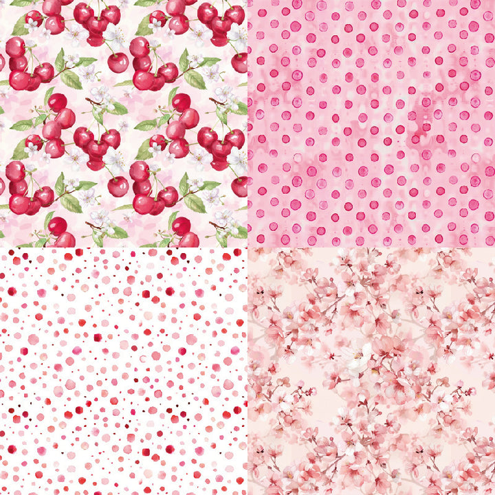 Kokorosa 24PCS 6" Cherry Scrapbook & Cardstock Paper