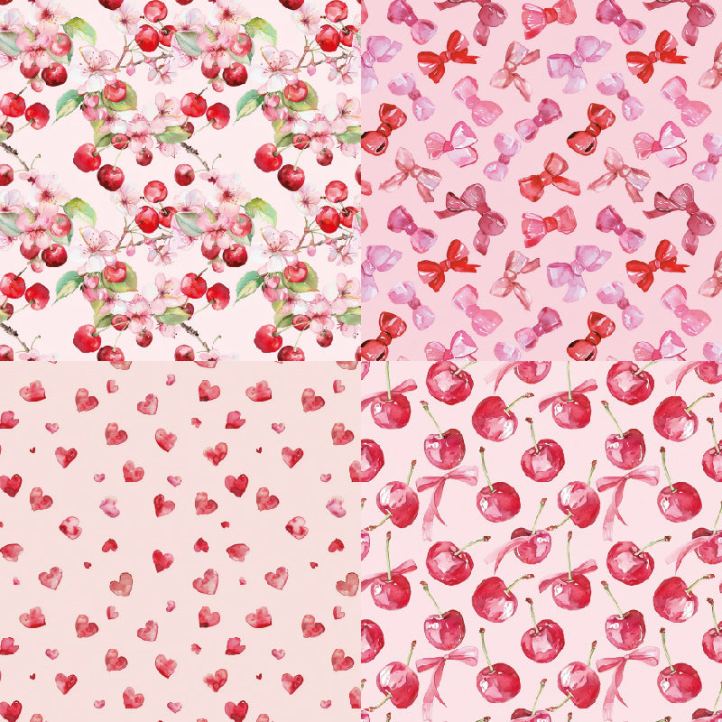 Kokorosa 24PCS 6" Cherry Scrapbook & Cardstock Paper