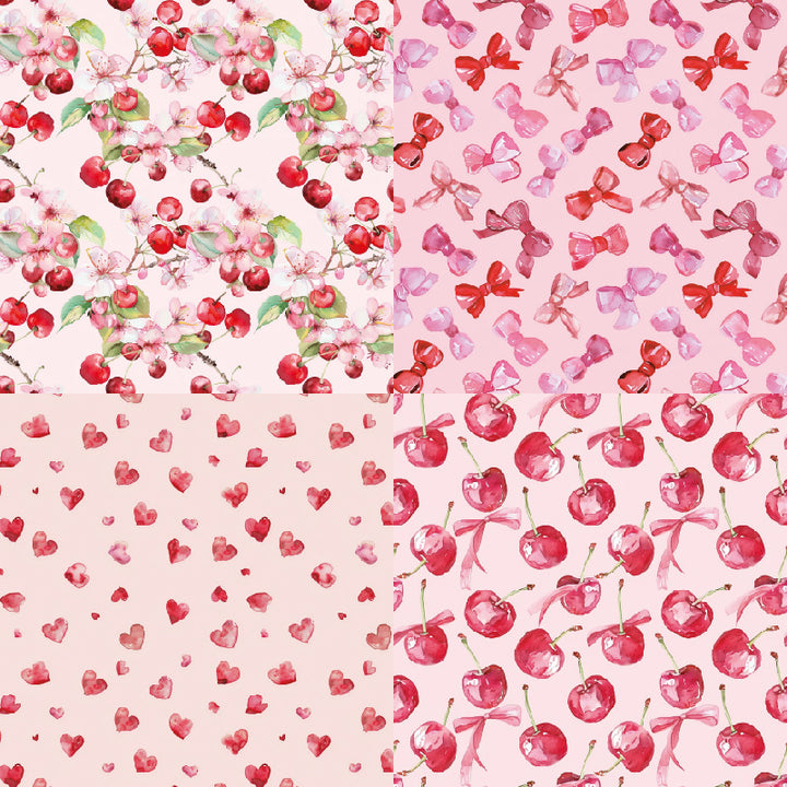 Kokorosa 24PCS 6" Cherry Scrapbook & Cardstock Paper