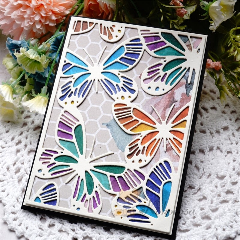 Kokorosa Metal Cutting Dies with Hollow Butterflies Background Board