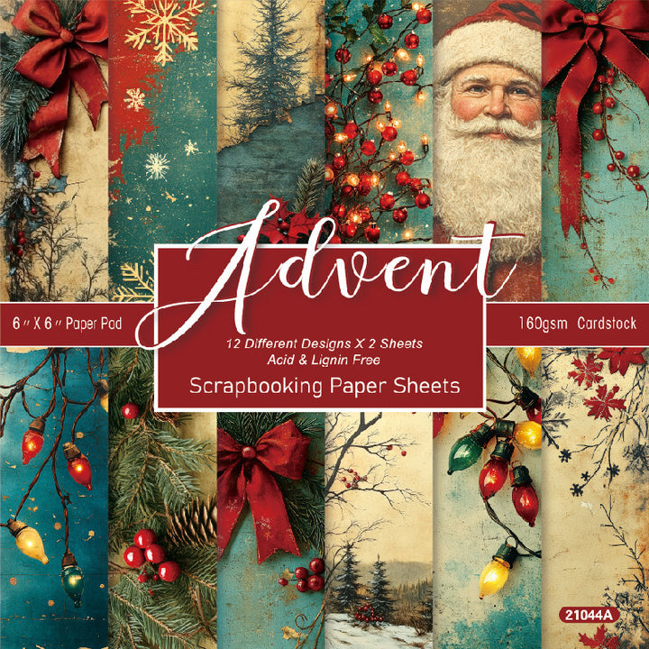 Kokorosa 24PCS 6" Advent Scrapbook & Cardstock Paper