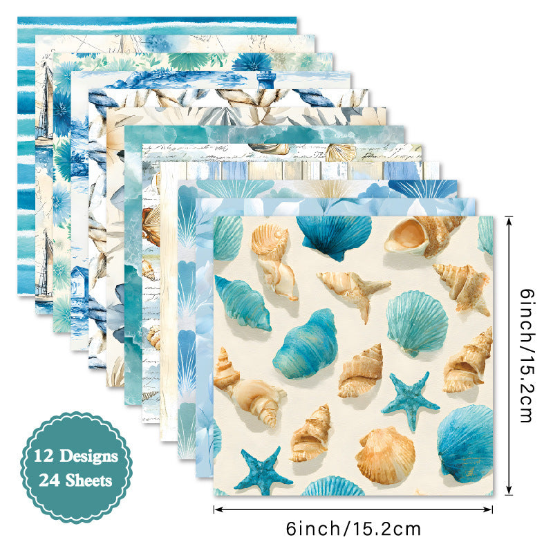 Kokorosa 24PCS 6" Breeze Scrapbook & Cardstock Paper
