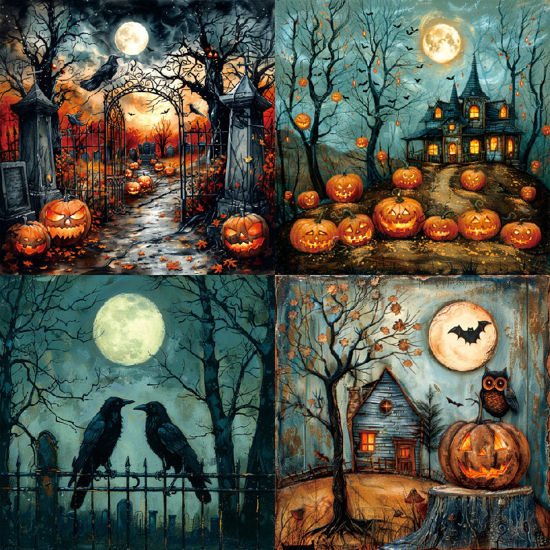 Kokorosa 24PCS 6" Haunt Scrapbook & Cardstock Paper