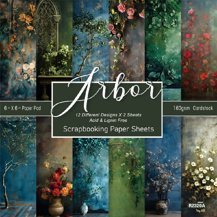 Kokorosa 24PCS 6" Arbor Scrapbook & Cardstock Paper