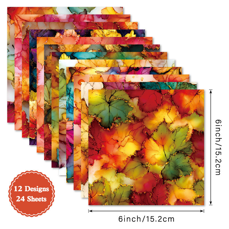 Kokorosa 24PCS 6" Maple Scrapbook & Cardstock Paper
