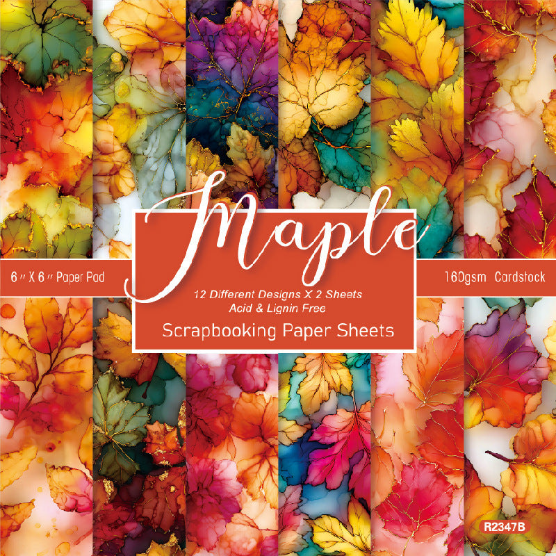 Kokorosa 24PCS 6" Maple Scrapbook & Cardstock Paper