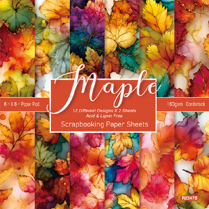 Kokorosa 24PCS 6" Maple Scrapbook & Cardstock Paper