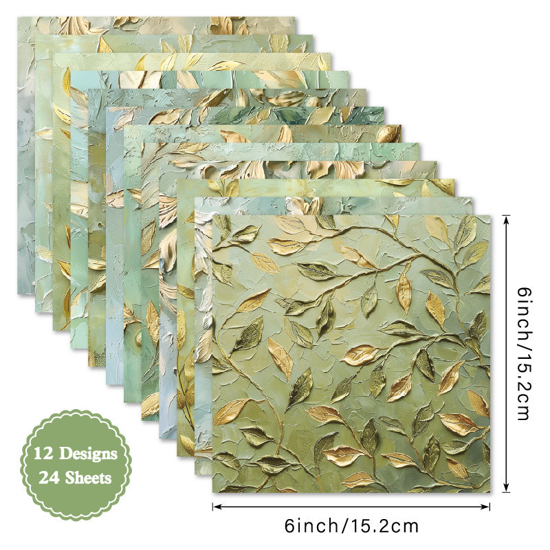Kokorosa 24PCS 6" Sprout Scrapbook & Cardstock Paper