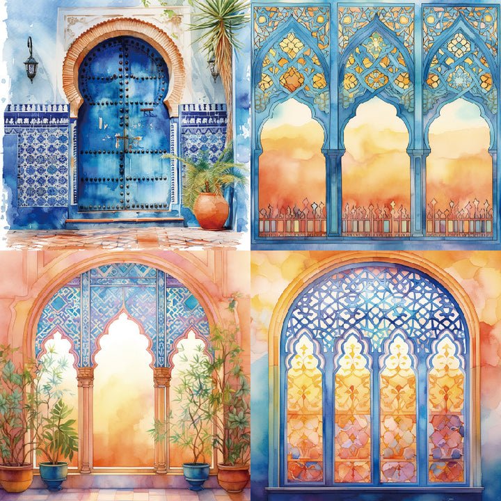 Kokorosa 24PCS 6" Arcade Scrapbook & Cardstock Paper