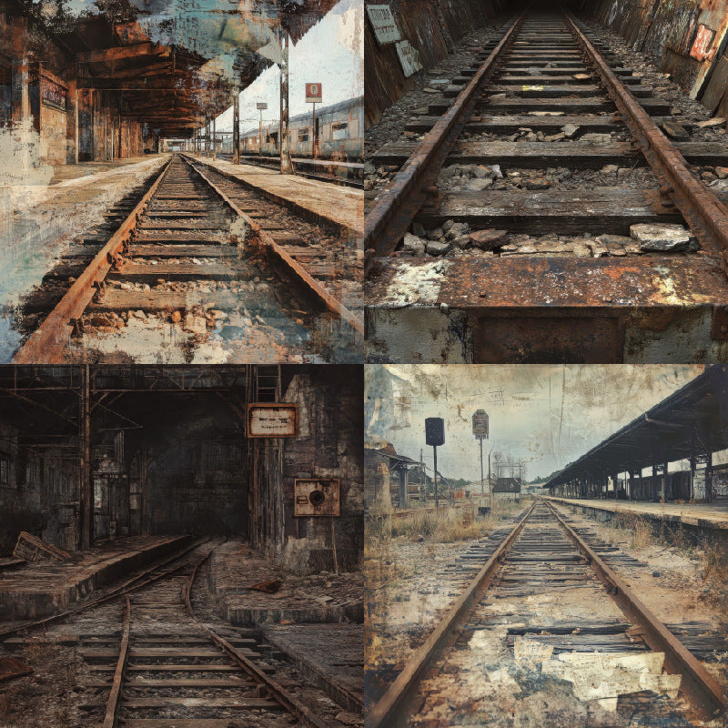 Kokorosa 24PCS 6" Railway Relies Scrapbook & Cardstock Paper