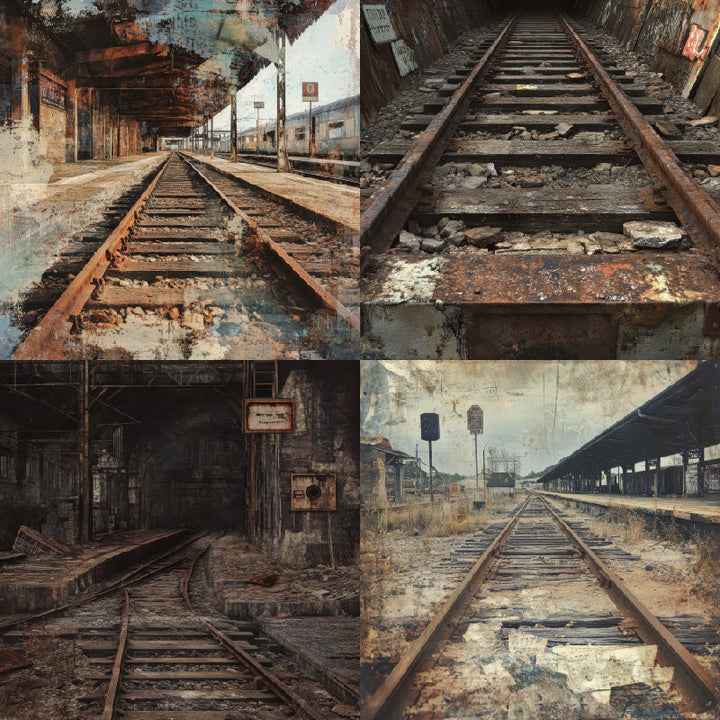 Kokorosa 24PCS 6" Railway Relies Scrapbook & Cardstock Paper
