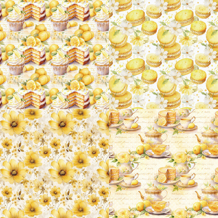 Kokorosa 24PCS 6" Lemon Delights Scrapbook & Cardstock Paper