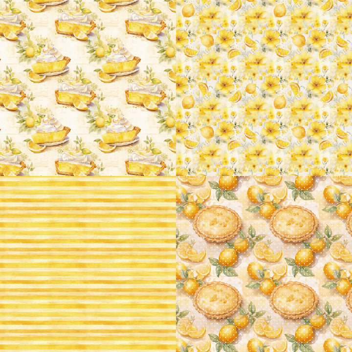 Kokorosa 24PCS 6" Lemon Delights Scrapbook & Cardstock Paper
