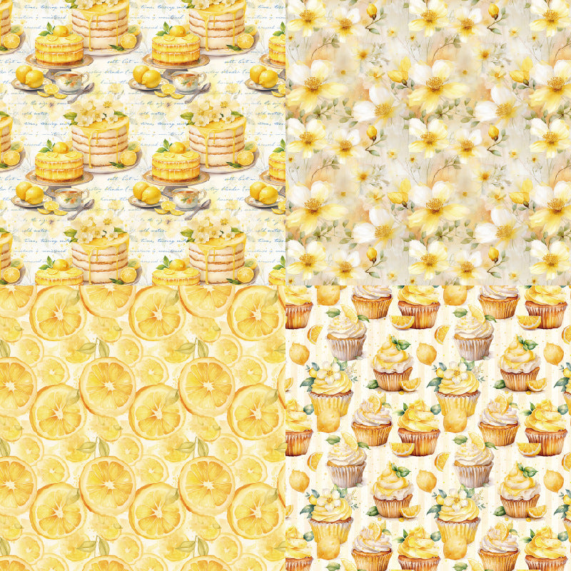 Kokorosa 24PCS 6" Lemon Delights Scrapbook & Cardstock Paper