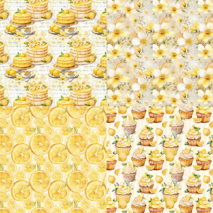 Kokorosa 24PCS 6" Lemon Delights Scrapbook & Cardstock Paper