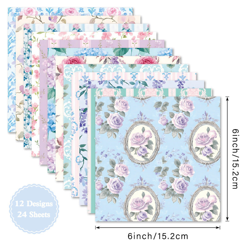 Kokorosa 24PCS 6" Thyme Scrapbook & Cardstock Paper