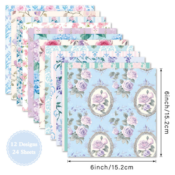 Kokorosa 24PCS 6" Thyme Scrapbook & Cardstock Paper