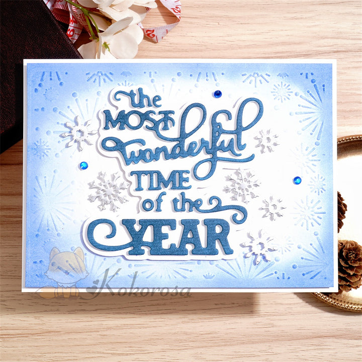 Kokorosa Metal Cutting Dies with 'the MOST wonderful TIME of the YEAR' Word