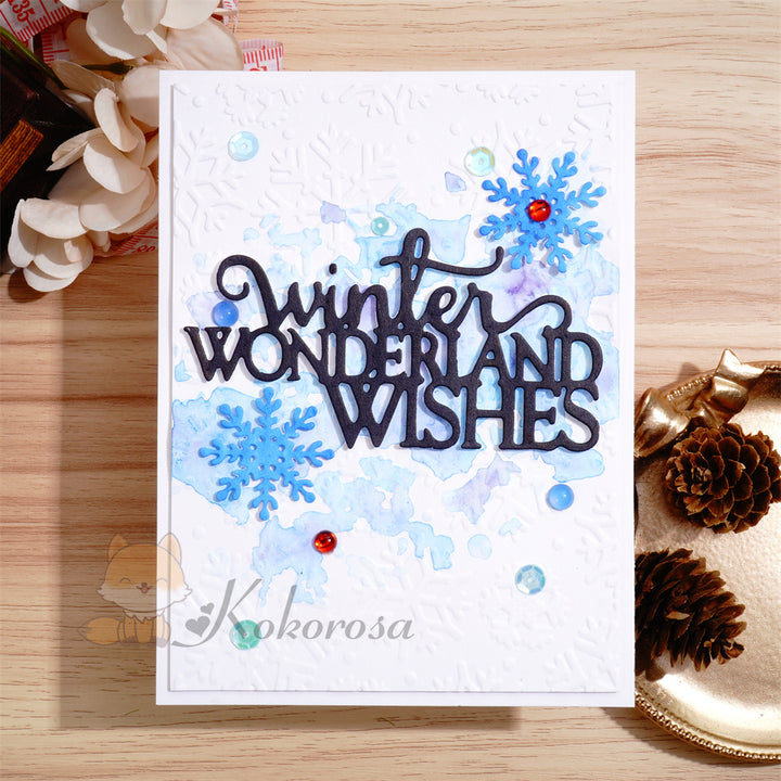 Kokorosa Metal Cutting Dies with 'winter WONDERLAND WISHES' Word