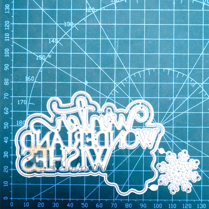 Kokorosa Metal Cutting Dies with 'winter WONDERLAND WISHES' Word