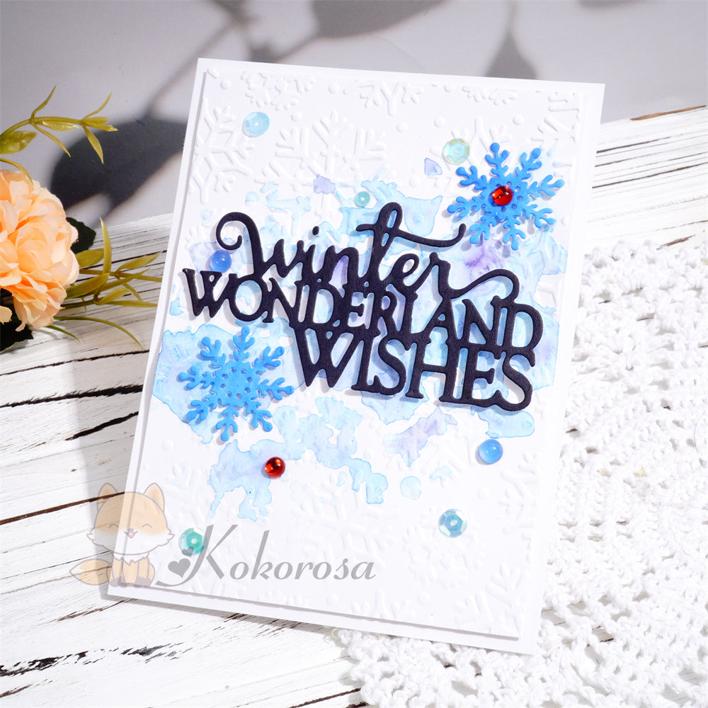 Kokorosa Metal Cutting Dies with 'winter WONDERLAND WISHES' Word