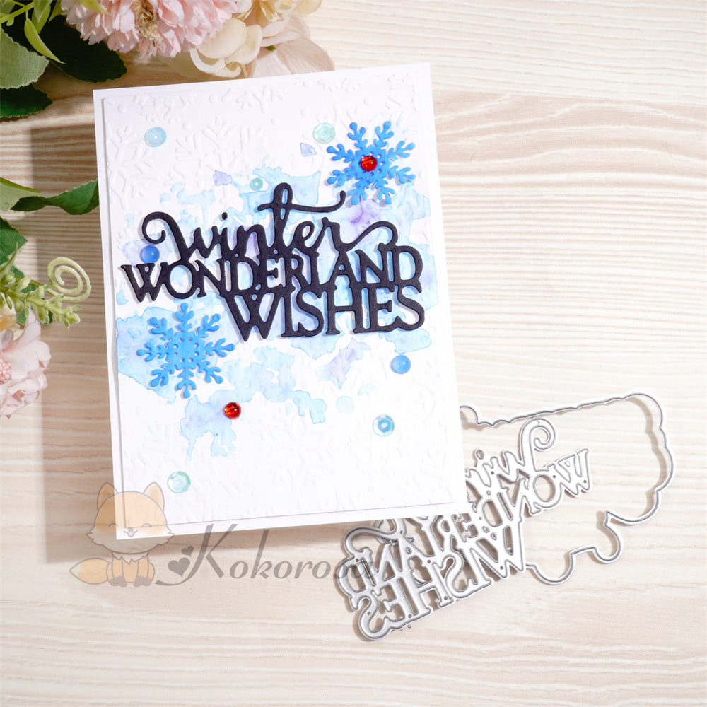 Kokorosa Metal Cutting Dies with 'winter WONDERLAND WISHES' Word