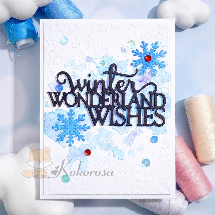 Kokorosa Metal Cutting Dies with 'winter WONDERLAND WISHES' Word