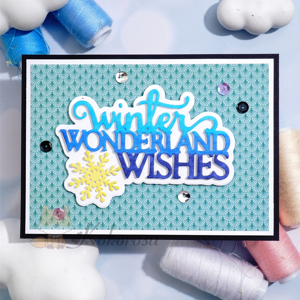 Kokorosa Metal Cutting Dies with 'winter WONDERLAND WISHES' Word