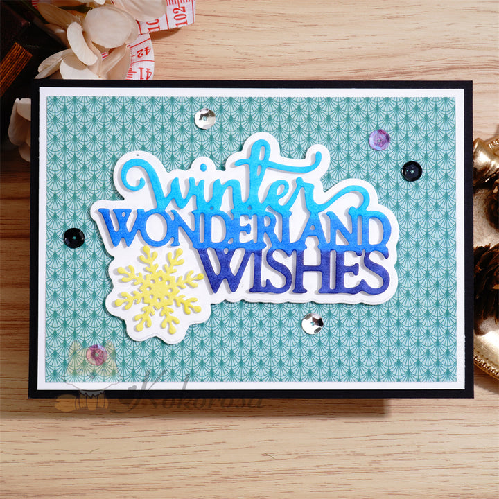 Kokorosa Metal Cutting Dies with 'winter WONDERLAND WISHES' Word