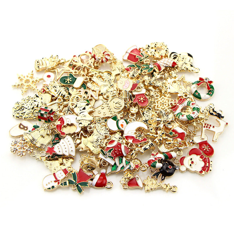 Kokorosa 100 Pcs Christmas Drip Alloy Pendant Embellishments