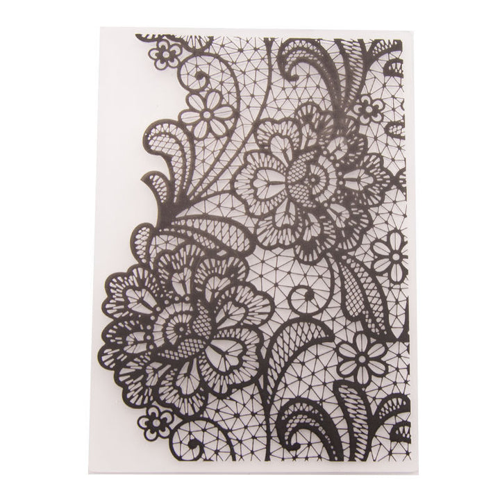 Kokorosa Flowers With Lace Pattern Plastic Embossing Folder