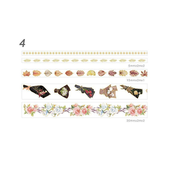 Kokorosa Bronzing Washi Tape Hand account Diy Decoration Stickers 8 Styles - kokorosastudio.com