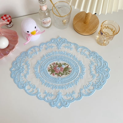 Kokorosa French Romance Vintage Lace Embroidery Placemat Coaster