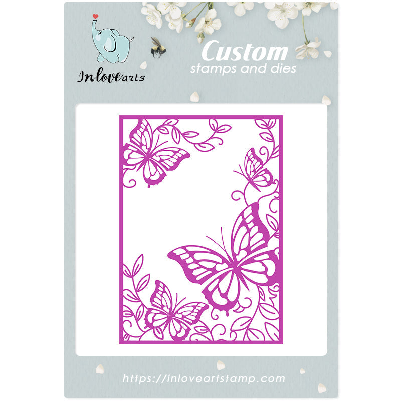 Kokorosa Metal Cutting Dies with Leaves and Butterflies Background Board