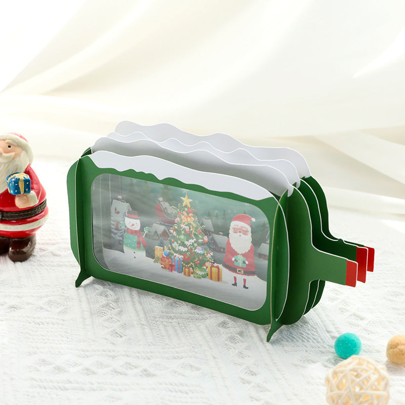 3D Pop Up Christmas Wishing Bottle Greeting Card