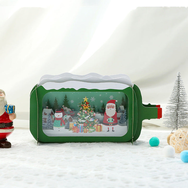 3D Pop Up Christmas Wishing Bottle Greeting Card