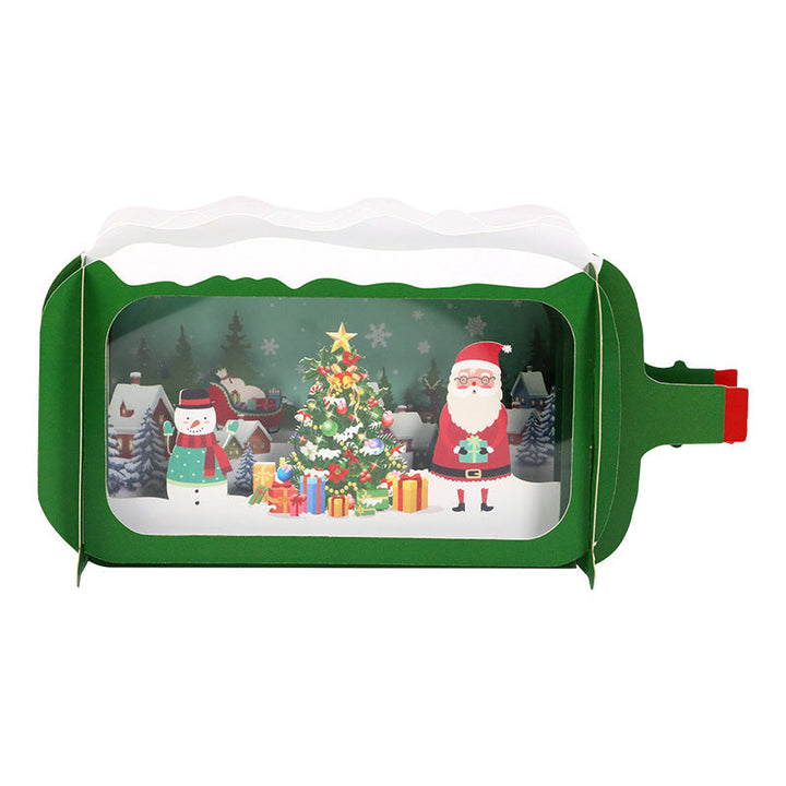 3D Pop Up Christmas Wishing Bottle Greeting Card