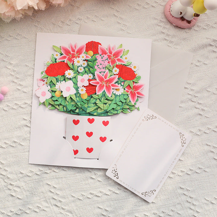 3D Pop Up Lily Bouquet Greeting Card