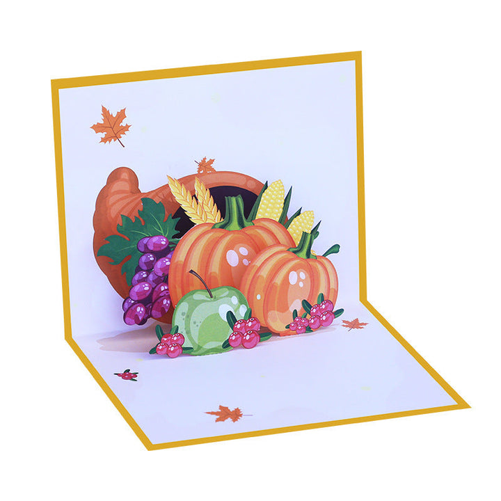 3D Pop Up Pumpkin Vegetable Greeting Card