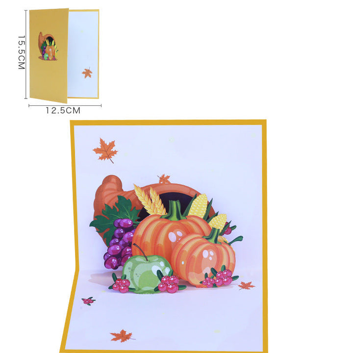 3D Pop Up Pumpkin Vegetable Greeting Card
