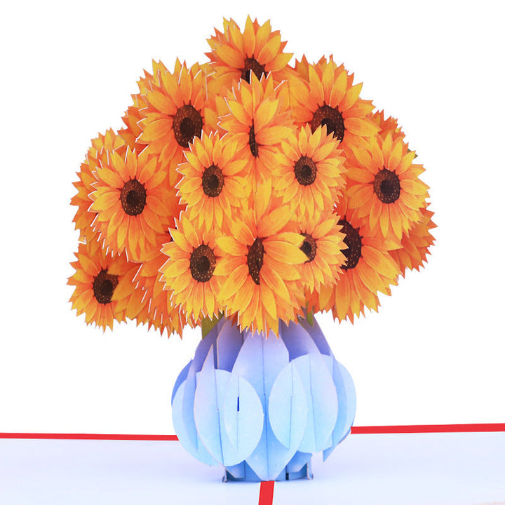 3D Pop Up Sunflower Vase Greeting Card