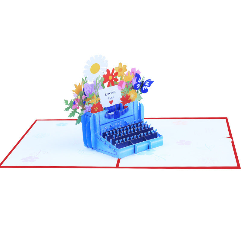 3D Pop Up Typewriter Greeting Card